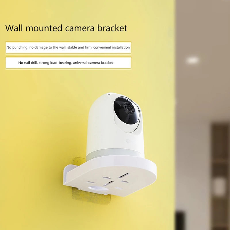 Mini support de caméra de surveillance de sécurité sans poinçon, auto-adhésif pour la maison, fixation sans perceuse, montage mural rapide, 1 pièce