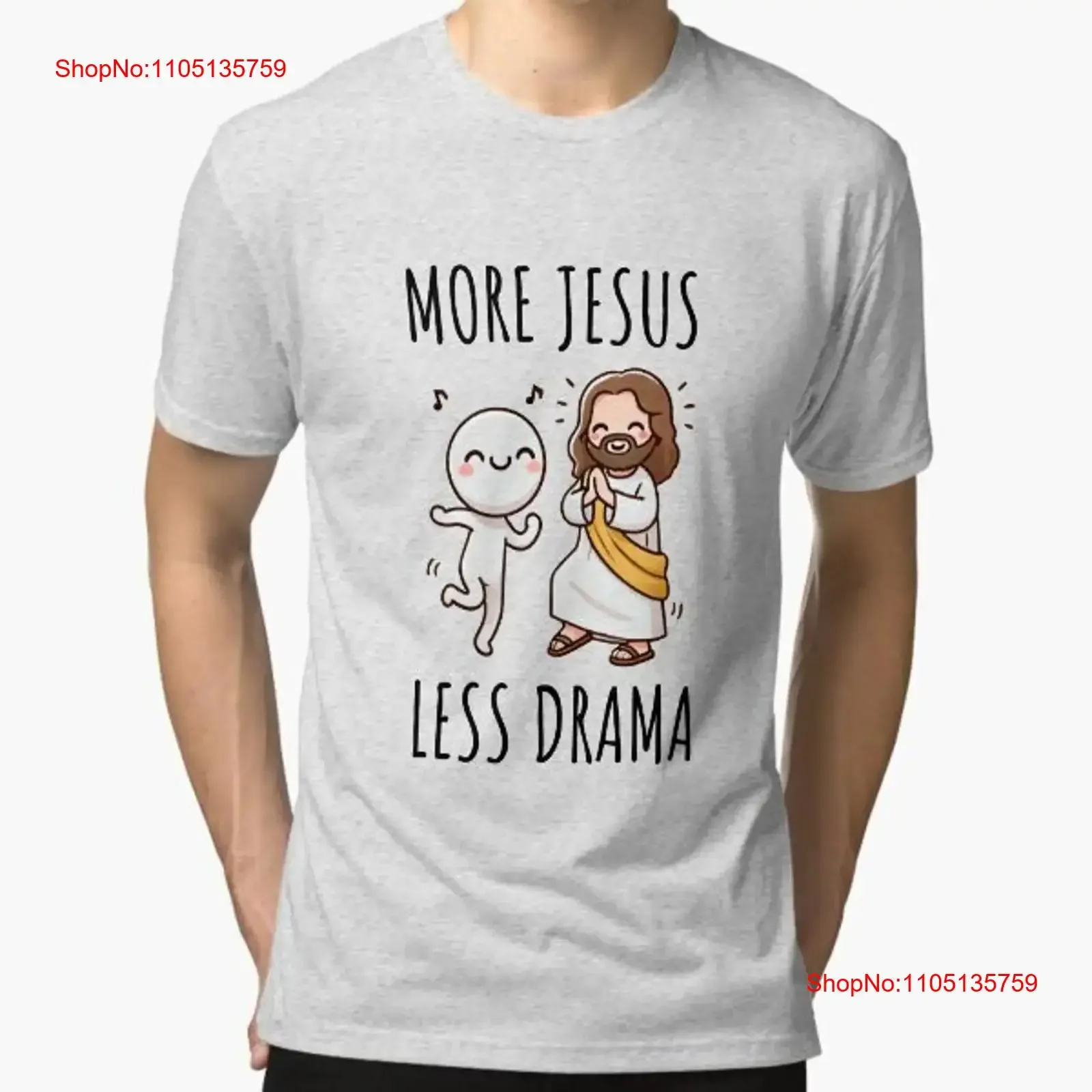 

Больше Иисус меньше драмы Лучшая футболка винтажная стираная модная мягкая стильная унисекс с графикой Универсальная повседневная дышащая слегка