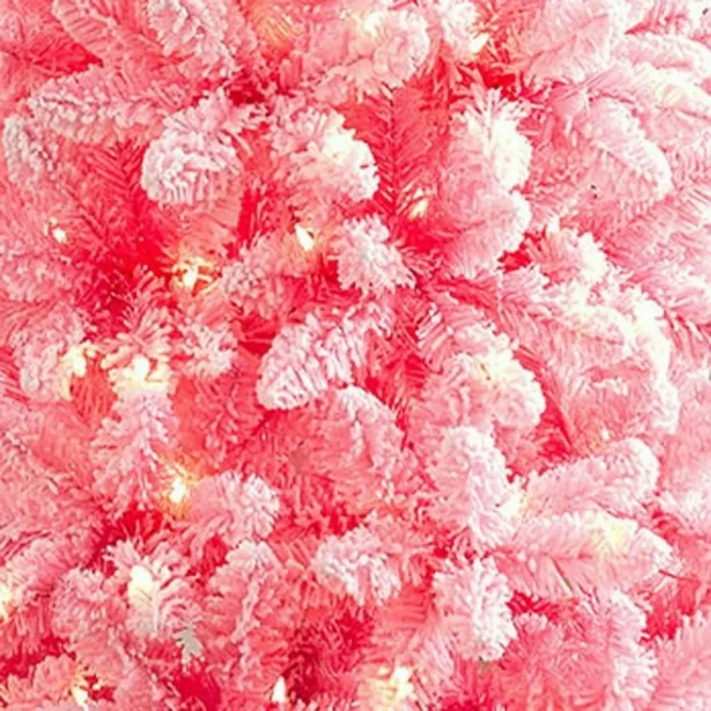 وقت العطلة 6.5 بوصة كامبريدج مضاءة مسبقًا شجرة صنوبر وردية متدفقة وقت العطلة 6.5 بوصة شجرة كامبريدج الصنوبر الوردية المضاءة مسبقًا، #3