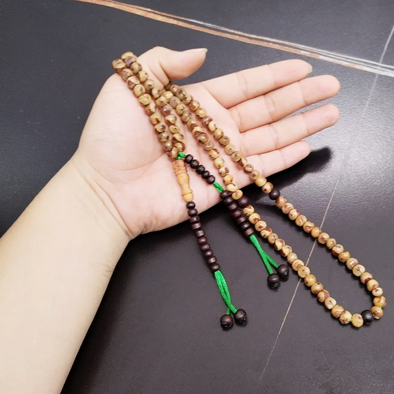 Tasbih Natural jujube tree 100 beads muslim prayer beads turkish Misbaha bracelet arabic fashion accessories on hand