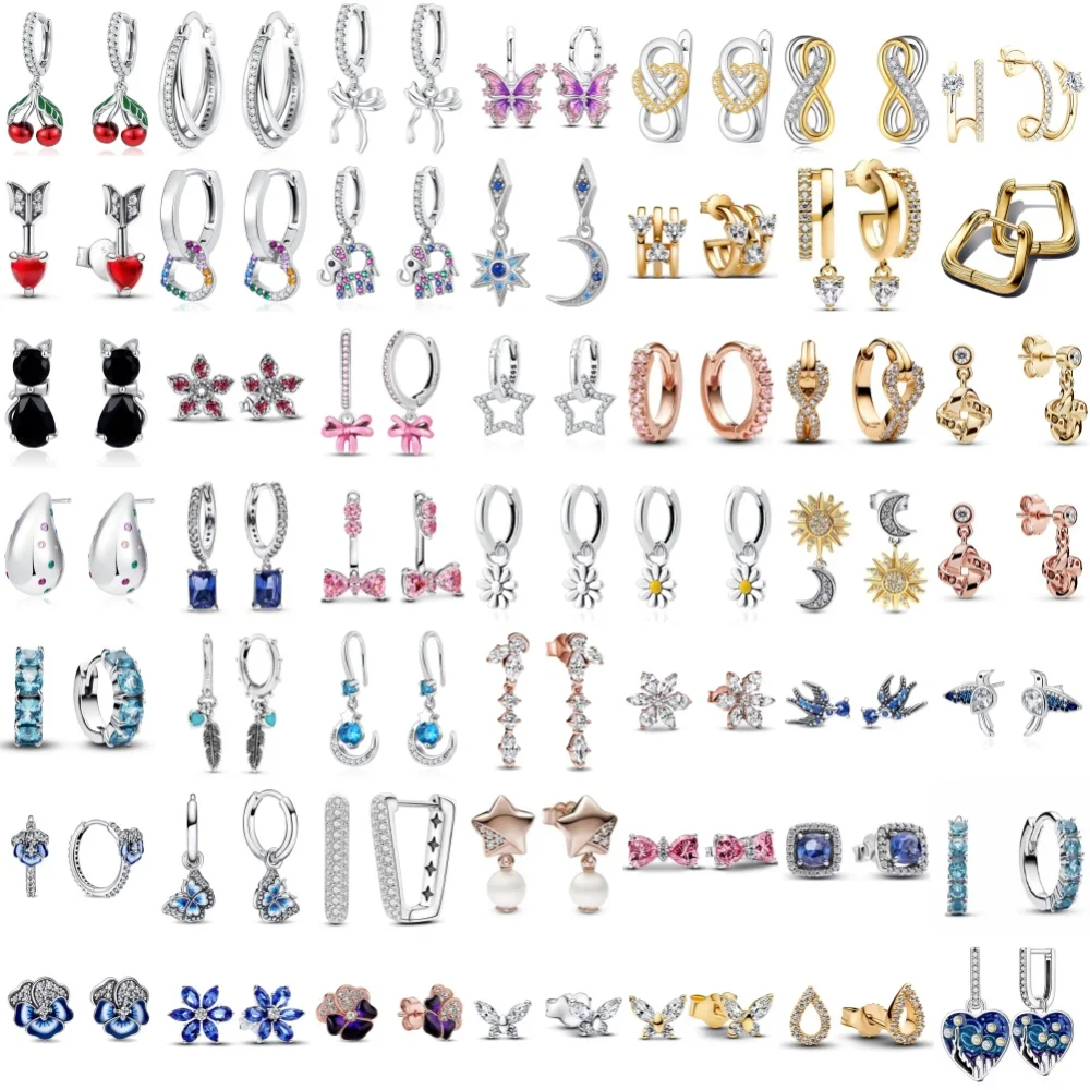 

Fashionable New 925 Silver Butterfly,Swallow, Flower Earrings Suitable for European Women's Exquisite High-Quality Jewelry Gifts