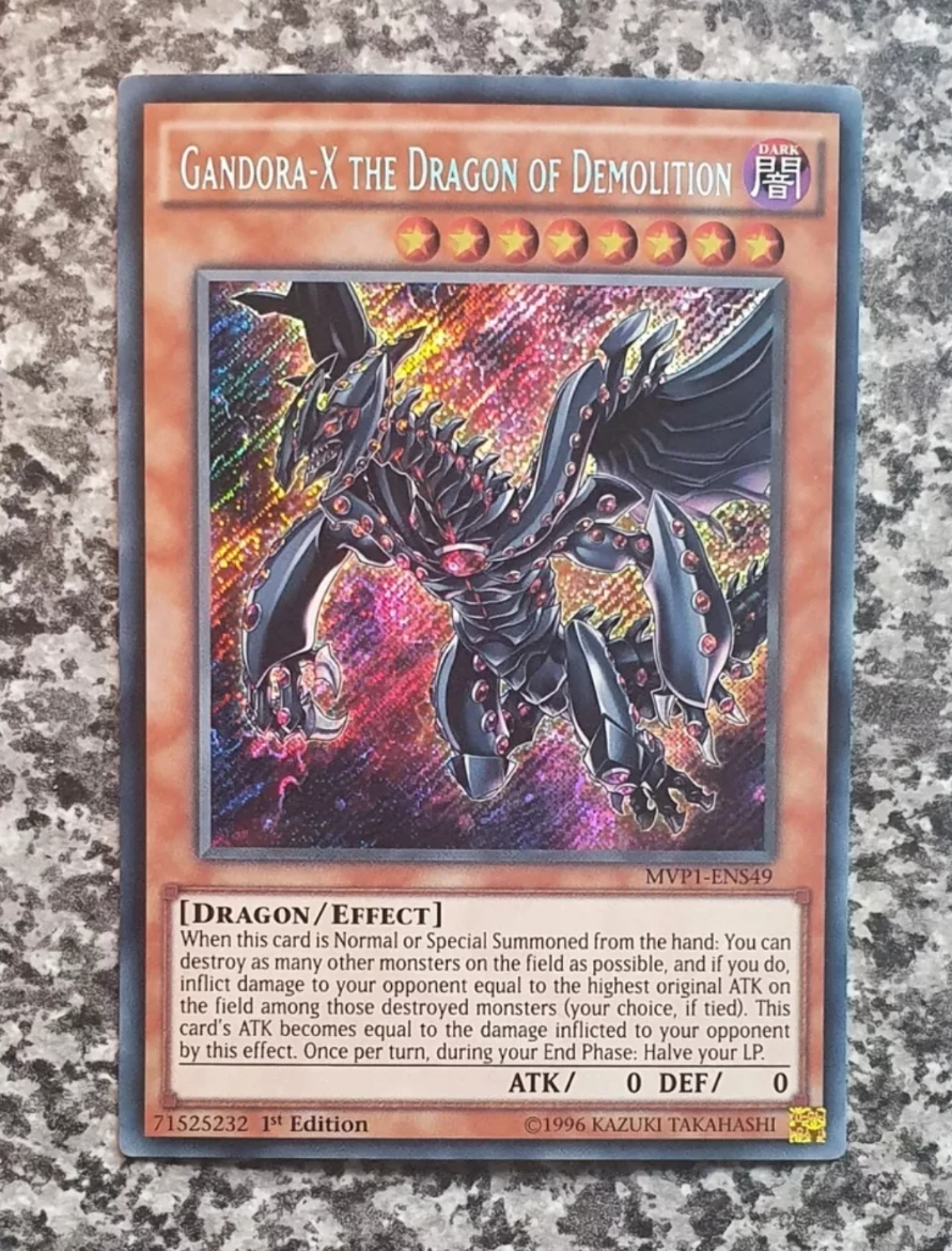 Yugioh KONAMI Duel Monsters MVP1-ENS49 Gandora-X Il Drago della Demolizione Segreto Raro Inglese 1a Edizione Collezione Carta Menta