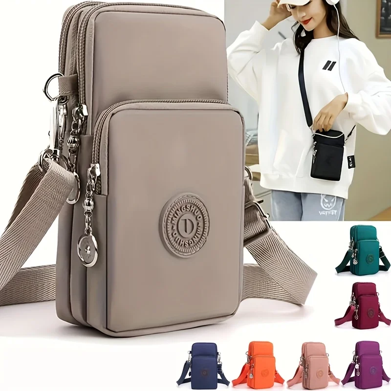 Umhängetasche für Damen, vertikales Oxford-Mini-Armband mit Münzgeldbörse, einfarbige vertikale Mini-Schulter-Crossbody-Tasche