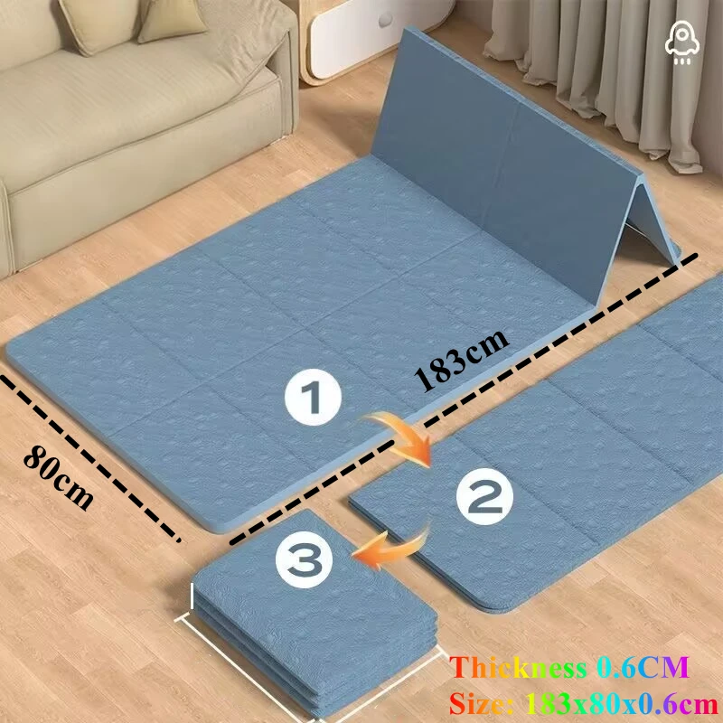 

183x80x0.6cm Yoga Mat Household Fitness Exercise Foldable TPE SidedMute Folding Travel Non-Slip for Pilates Floor Workouts Dance