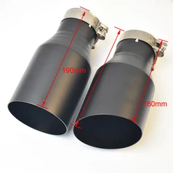 Universal Car Accessories Flat Stainless Steel Muffler Matt Black Slash Cut End Pipe 1PC
