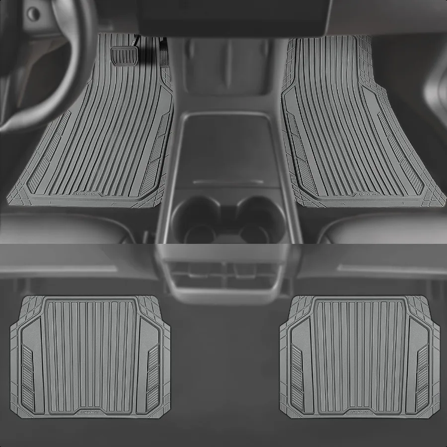 헤비 듀티 스포티 고무 자동차 매트 딥 디쉬 올웨더 자동차 바닥 매트 풀 세트 방수 미끄럼 방지 자동차 매트 러그 트림