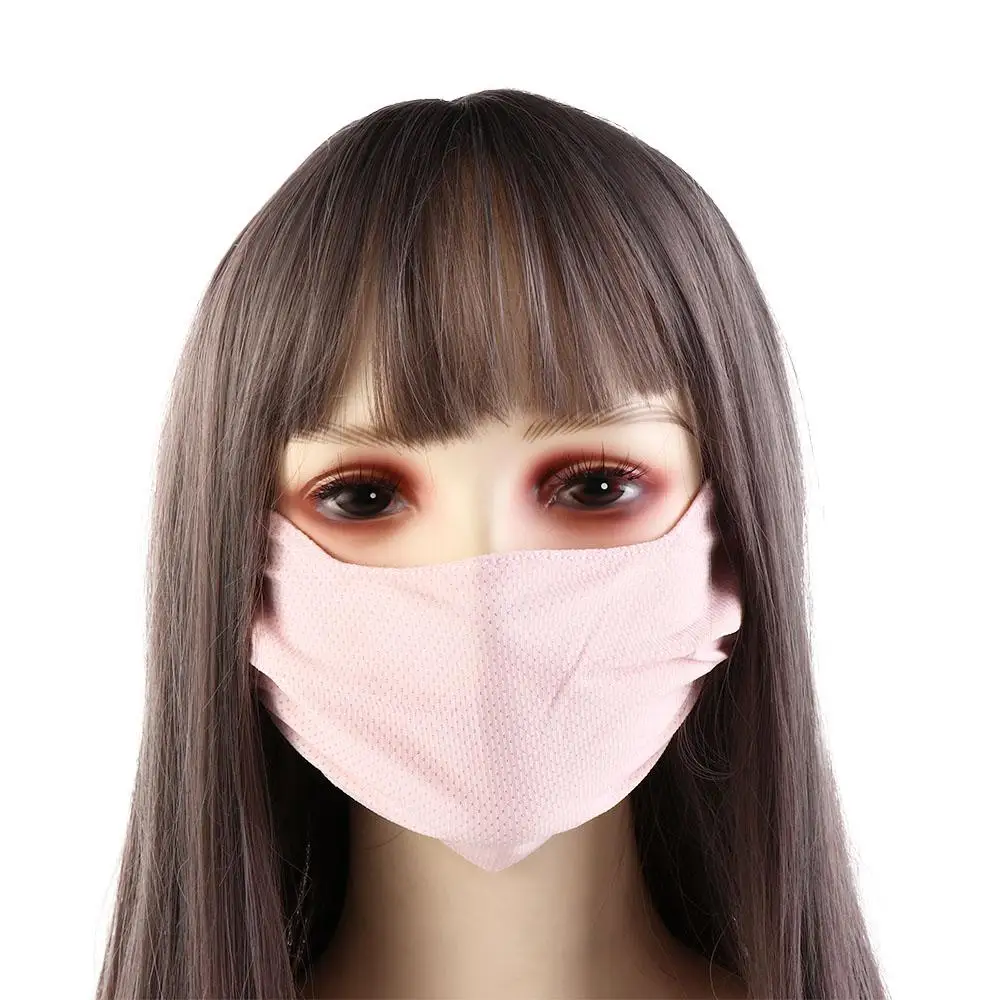 Защитная сетка для верховой езды, летняя однотонная защита от солнца для женщин и девочек, шарф для лица, солнцезащитная маска, маска из ледяного шелка