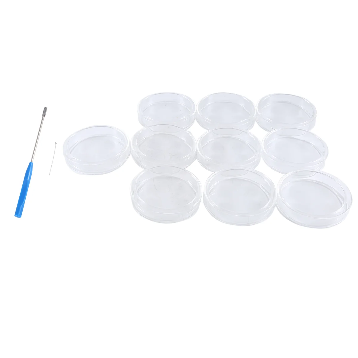 90 mm Glass Dishes, 10 Pcs Autoclavable Lab Plates with A Inoculation Loop, Autoclavable and Reusable