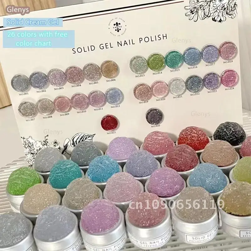 Glenys helado 26 Uds Macaron gel sólido con tabla de colores pintura profesional gel arte de uñas barniz de gel UV