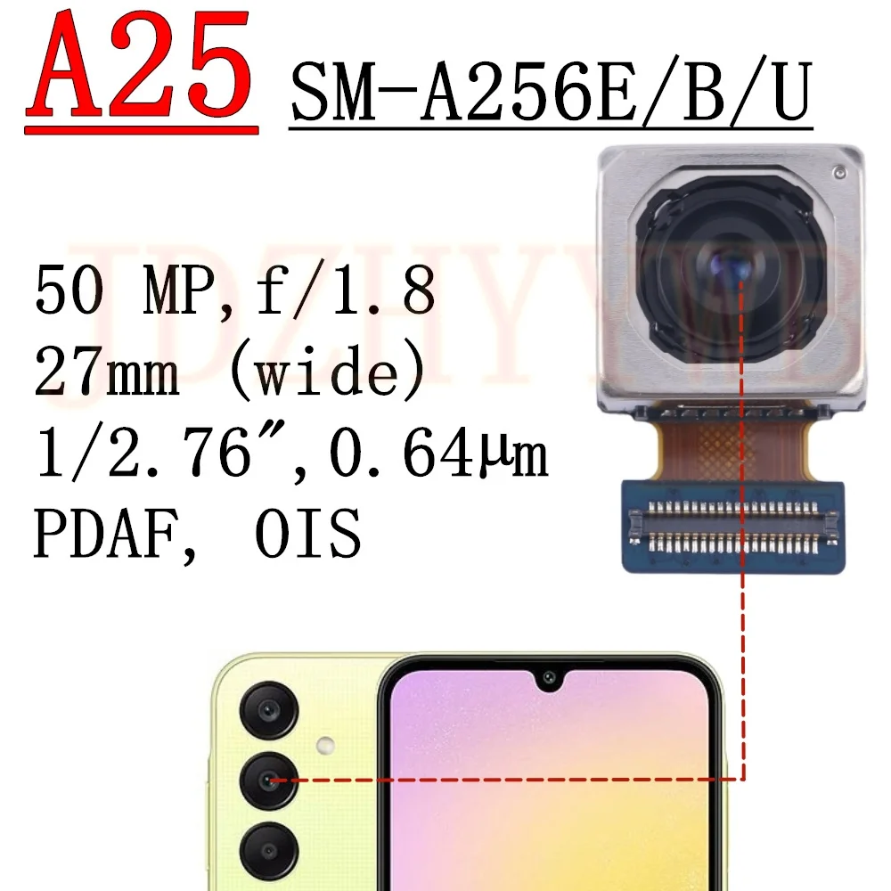 Front & Rear Camera For Samsung Galaxy A25 5G A256B A256U A256E Frontal Selfie Wide Back Facing Main Camera Module Flex Cable