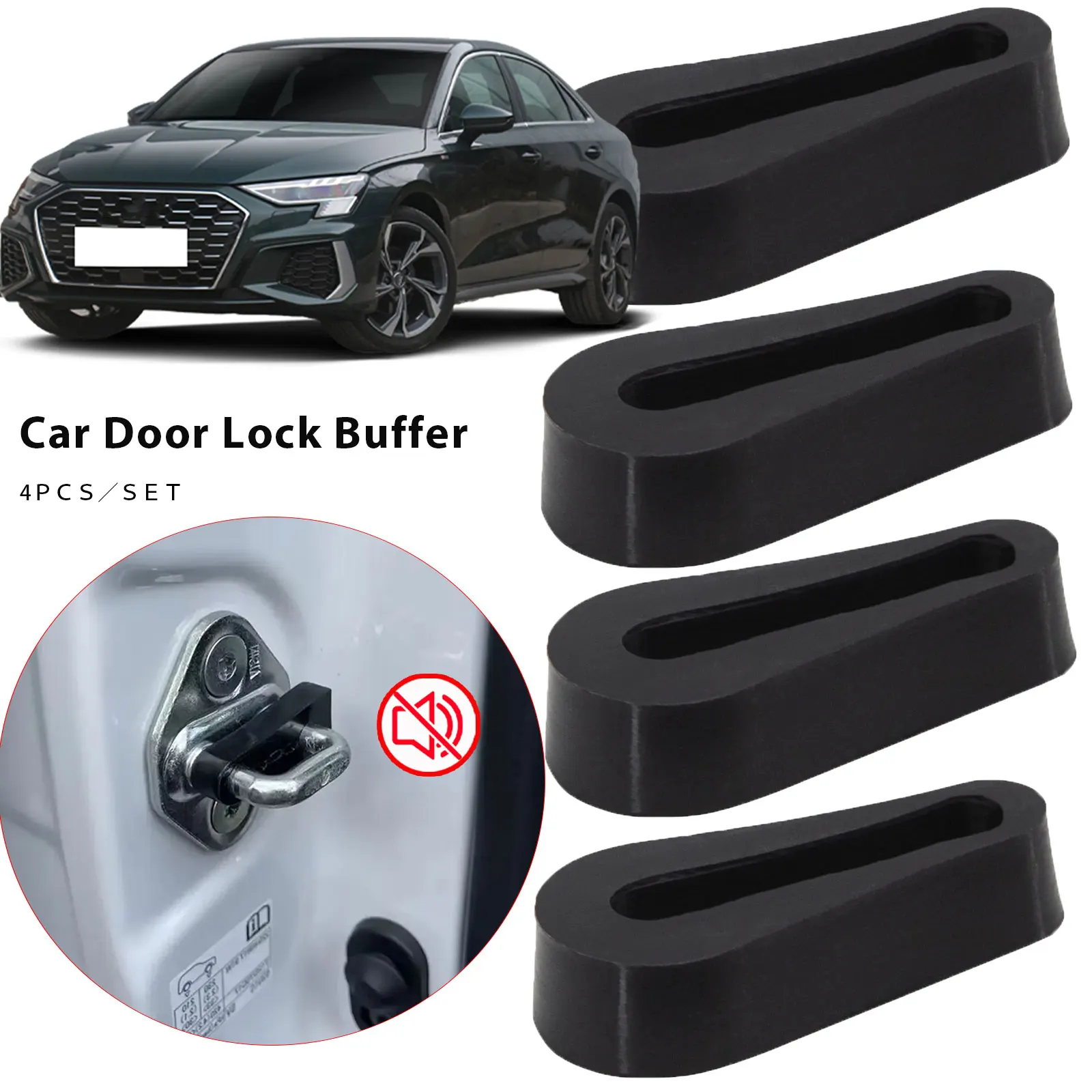 For Audi A3 A4 B6 B7 B8 B9 A6 A8 Q3 Q5 Q7 Q7 Car Door Lock Sound Deadener  Deadener Shock Absorber Quiet Interior Soundproof