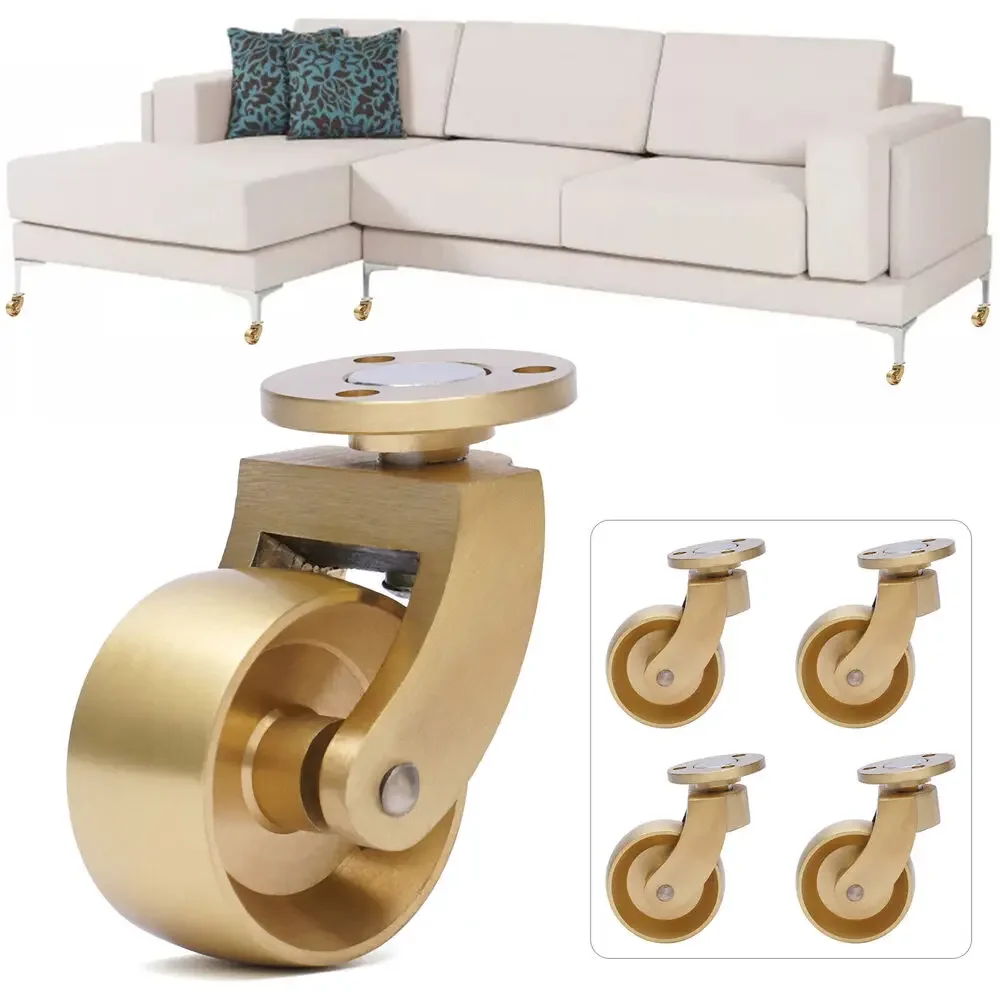 

Set of 4 Universal Antique Brass Ball Swivel Casters for Furniture – Easy Rolling and Stylish Design