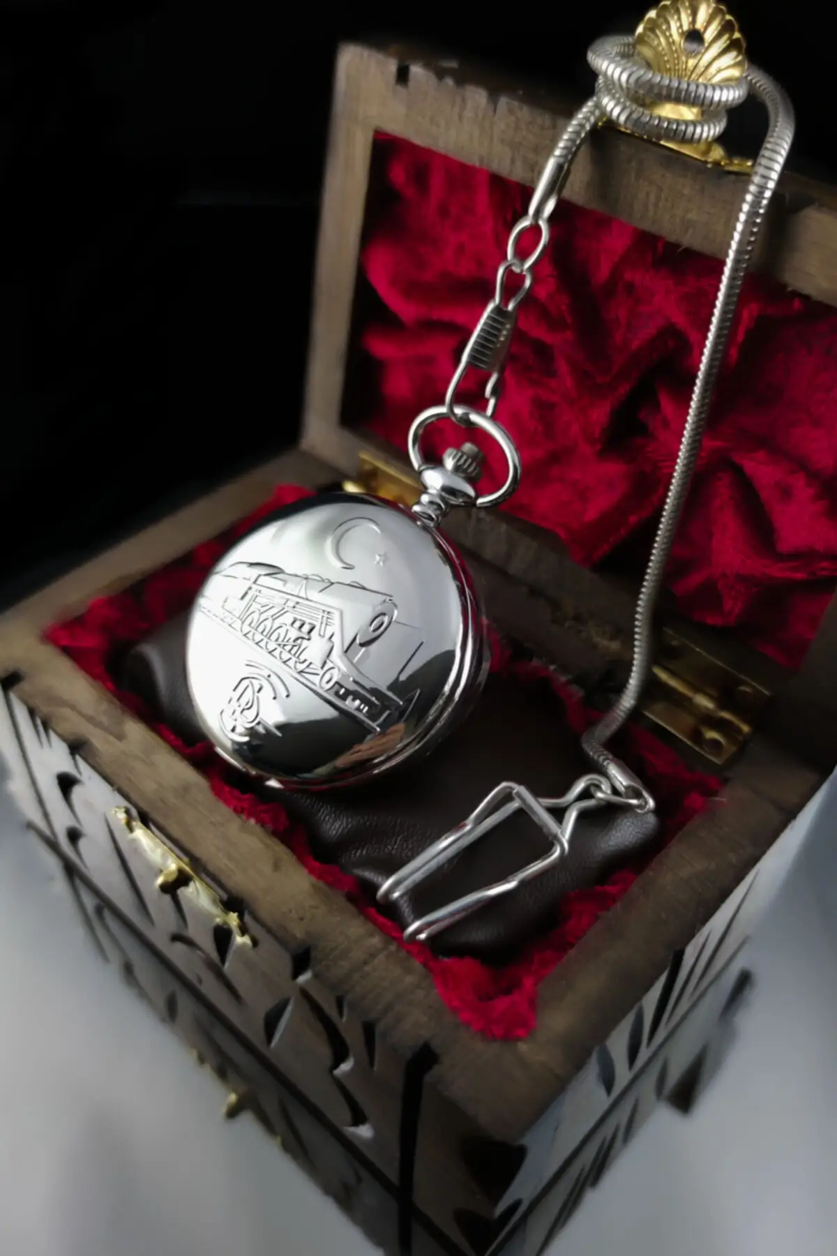 Custom Wooden Box Tcdd Köstekli Pocket Watch