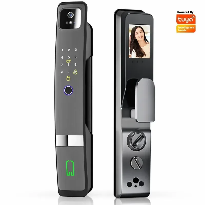 Tuya Facial Recognition Lock Anti Theft Door Lock Household Fingerprint Password IC Card WiFi Mechanical Key Unlock Way