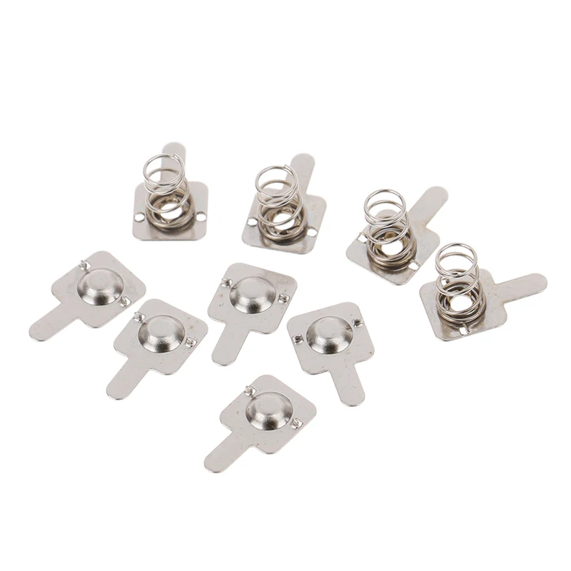 【AD】10 Pairs Silver Spring Battery Shrapnel 7 * 9mm Positive And Negative Contact Plate Replacement For AA AAA Batteries