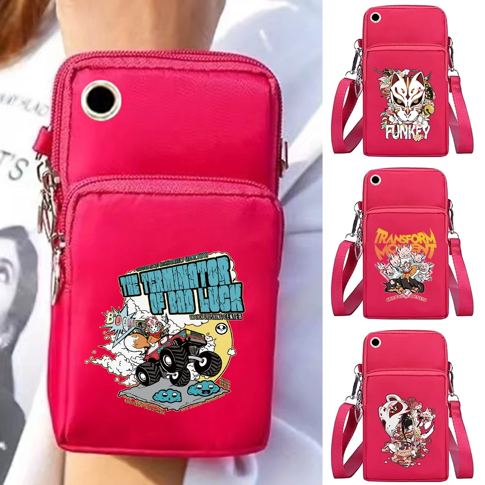 

Универсальная сумка для мобильного телефона, наплечная сумка-кроссбоди, кошелек, спортивная сумка на руку, женский клатч, чехол для телефона, сумка на запястье, с узором в виде маски