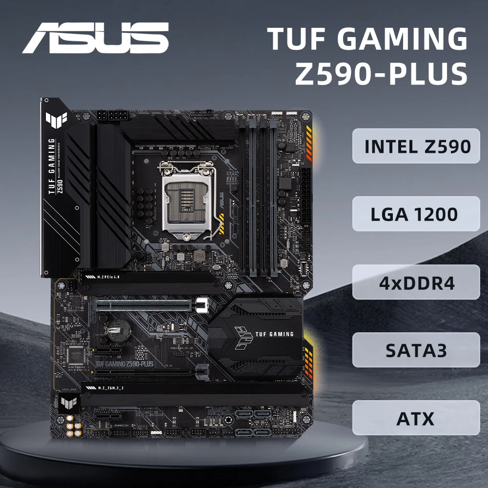 ASUS TUF GAMING Z590-PLUS Motherboard Support i9-11900K i7-11700F i5-11600K CPU DDR4 5133MHz M.2 LGA1200 USB3.2 PCIe 4.0 ATX ﻿