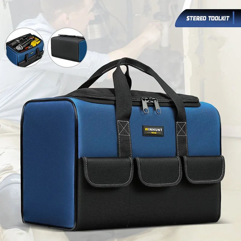 

Новая сумка для инструментов с более емкостью 30%, водонепроницаемый органайзер для инструментов с несколькими карманами, сумка для инструментов для электриков