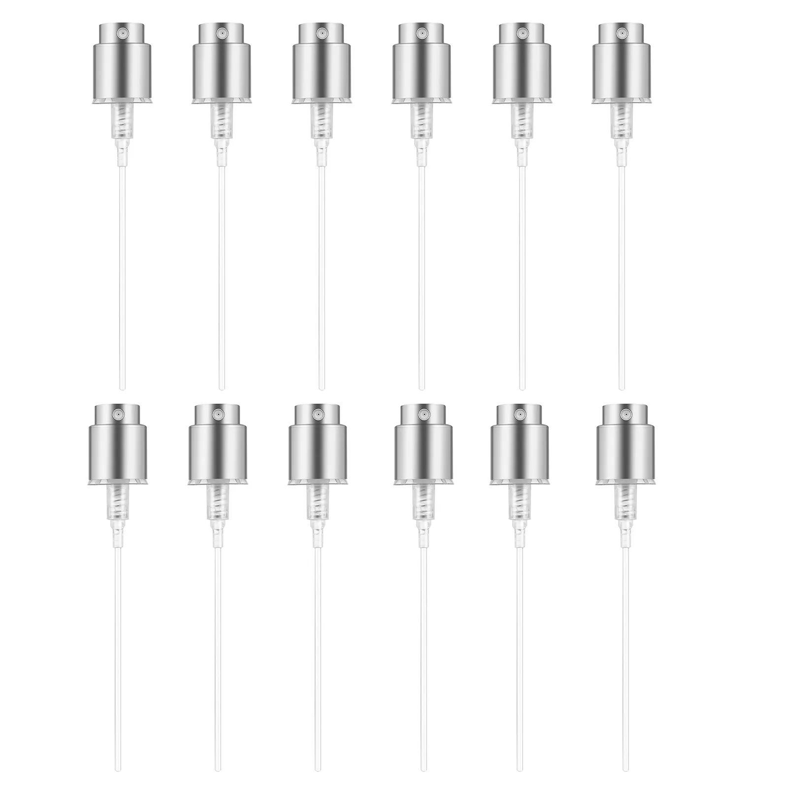 12 Sets de Boquillas Pulverizadoras de Perfume con Borde Plateado, Tapas de Repuesto para Pulverizador de Niebla Fina, Boquilla Pulverizadora para Botellas de Viaje, DIY para Fabricación de Perfumes