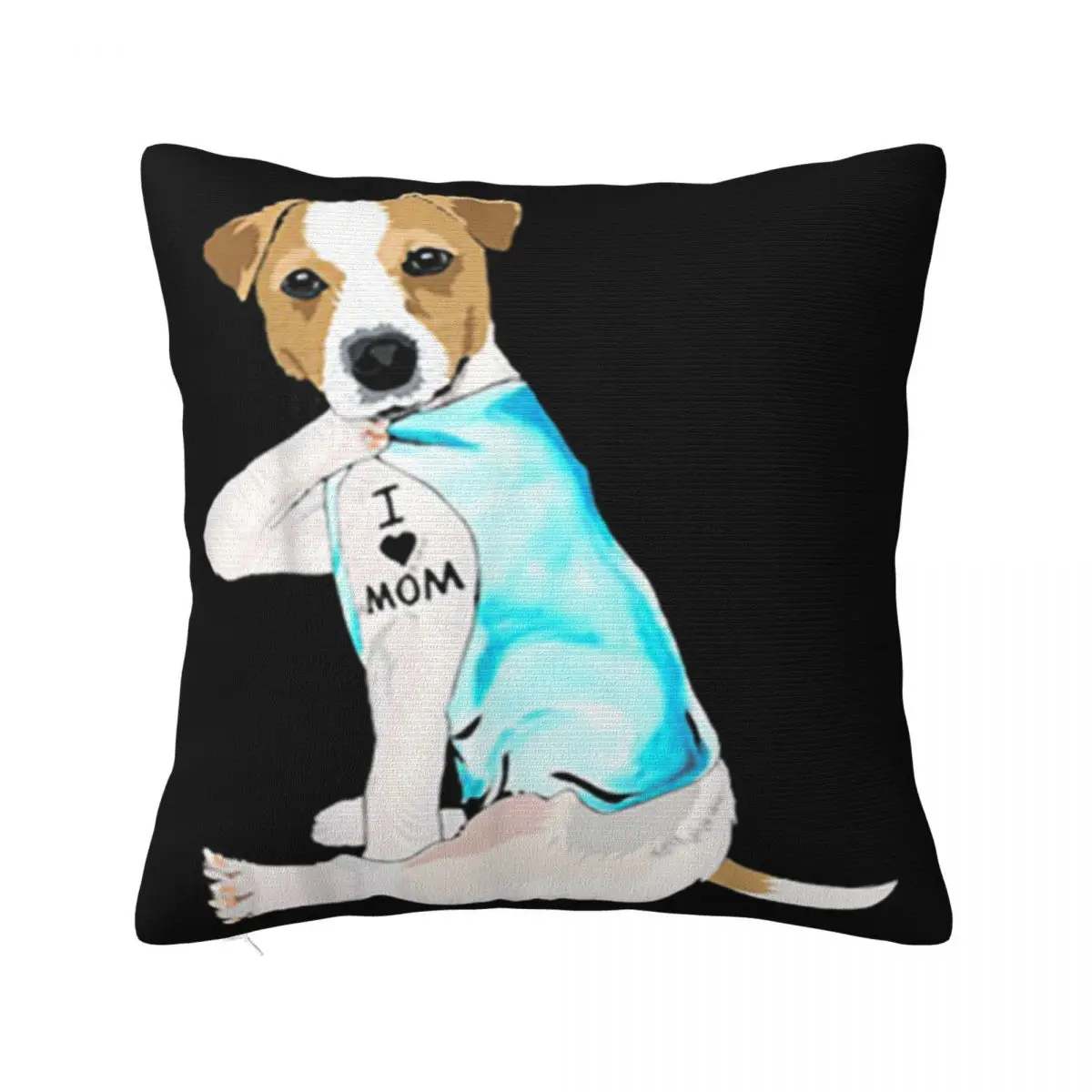 Original I Love Mom Jack Russell Terrier Tattooed Man Funny 3D Hot Sell Male Normal Funny 3D Pillow Case