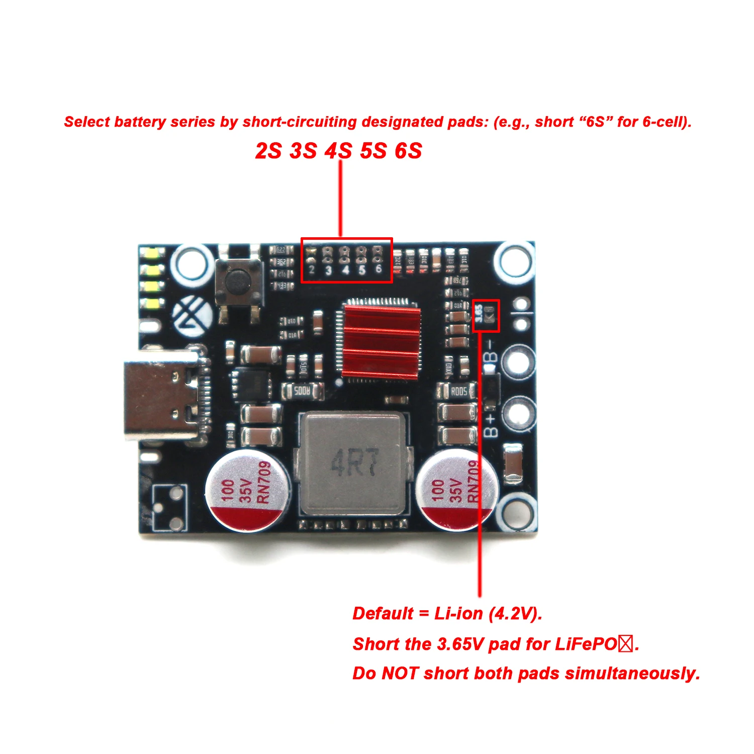 IP2369 45W 2S–6S Power Bank Fast Charging Module PD3.1 TYPEC USB 3S 4S 5S Li‑ion LiFePO4 RC Battery Charger BMS Charge/Discharge