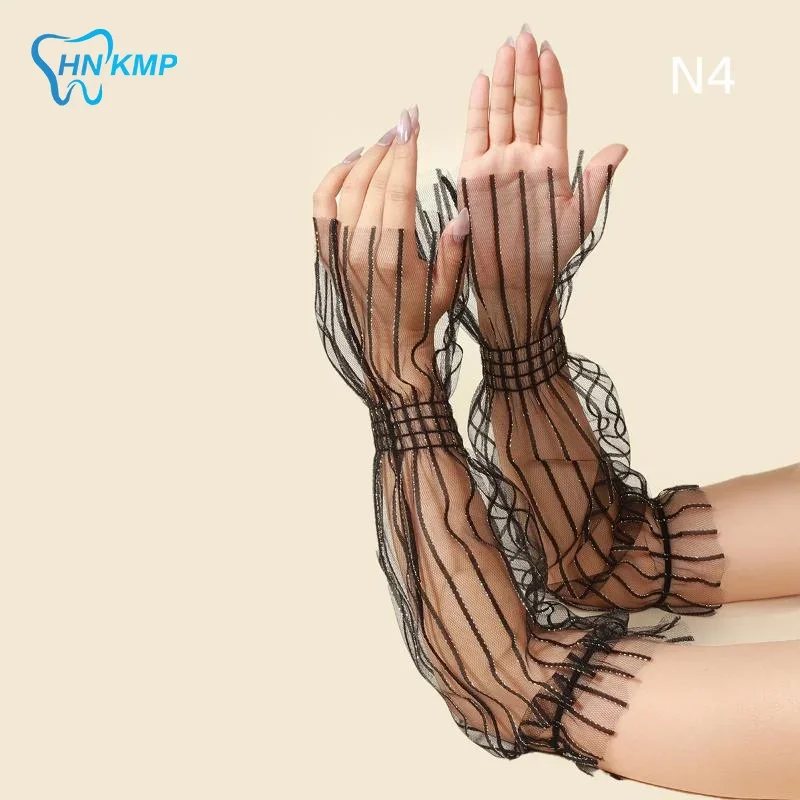 1 paire de gants Photo en maille pour Nail Art, faux manchette plissée, accessoires de photographie de manucure, manchon d'affichage de pointes d'ongles, accessoire de mode