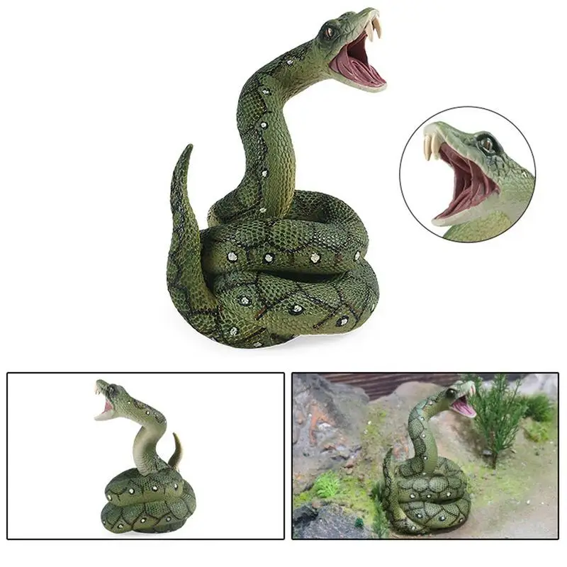 Realistic Snake Toy Spooky Fake Snake Model Pythons Snake Toy Figure Practical Jokes For Halloween Party April’s Day Prank