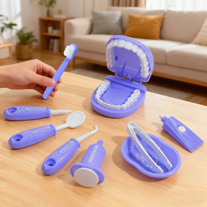 Brinquedo interativo para dentista infantil, médico dentário, dramatização, auxílio para escovar os dentes, um presente de feriado