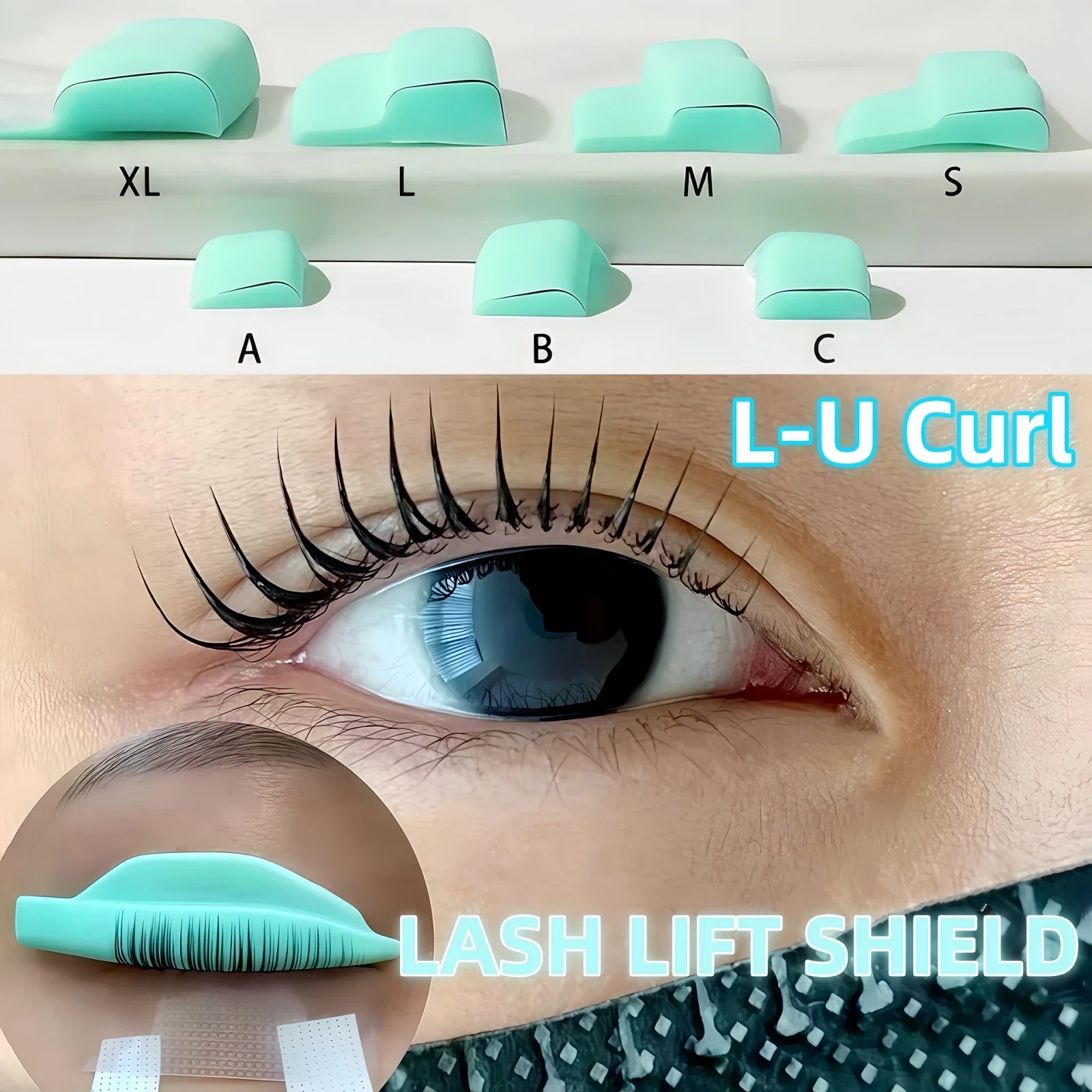 7 Paris wiederverwendbare Wimpernlift Schild Pad Wimpern Lockenstab Silikon Wimpernzange Zubehör Applikator Make-up-Tool