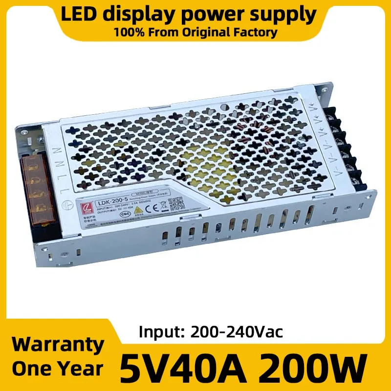 LED 디스플레이 5V 40A 전원 공급 장치 LED 디지털 간판 픽셀 디스플레이 애니메이션 200W 전원 공급 장치 200 240Vac 입력