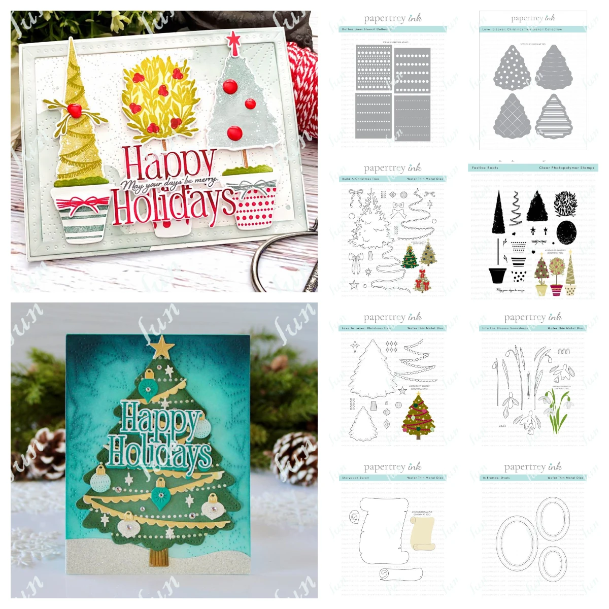 Build-a-Christmas Tree Metal Cutting Dies Decoration Scrapbook DIY Paper Card Album Stitched Mould Clear Stamps Stencils Craft