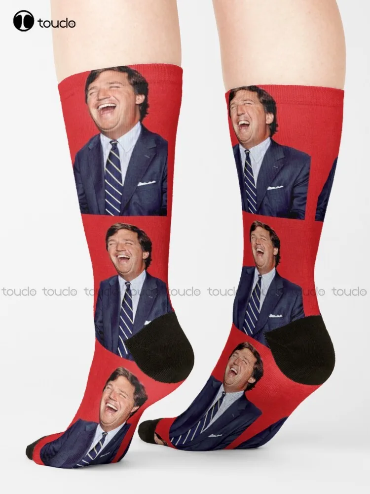 Tucker Carlson Socks Bulk Socks Street Skateboard Socks Personalized Custom Unisex Adult Teen Youth Socks 360° Digital Print Art