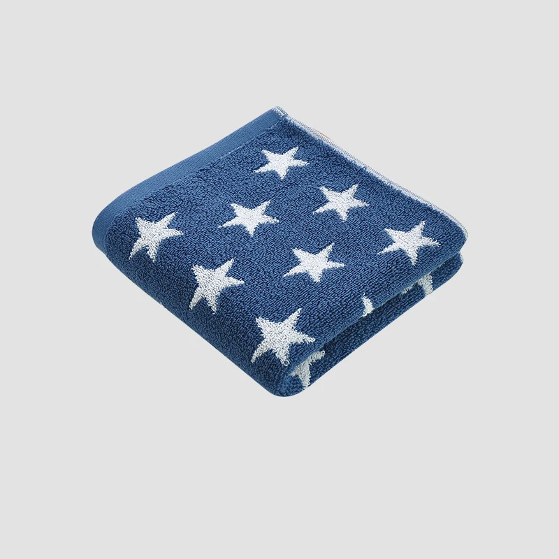 Retro Cotton Towel Dots Stars Striped Heart Pattern Soft Face Towel Super Absorbent Thick Hand Towels for Bathroom Kids Adults