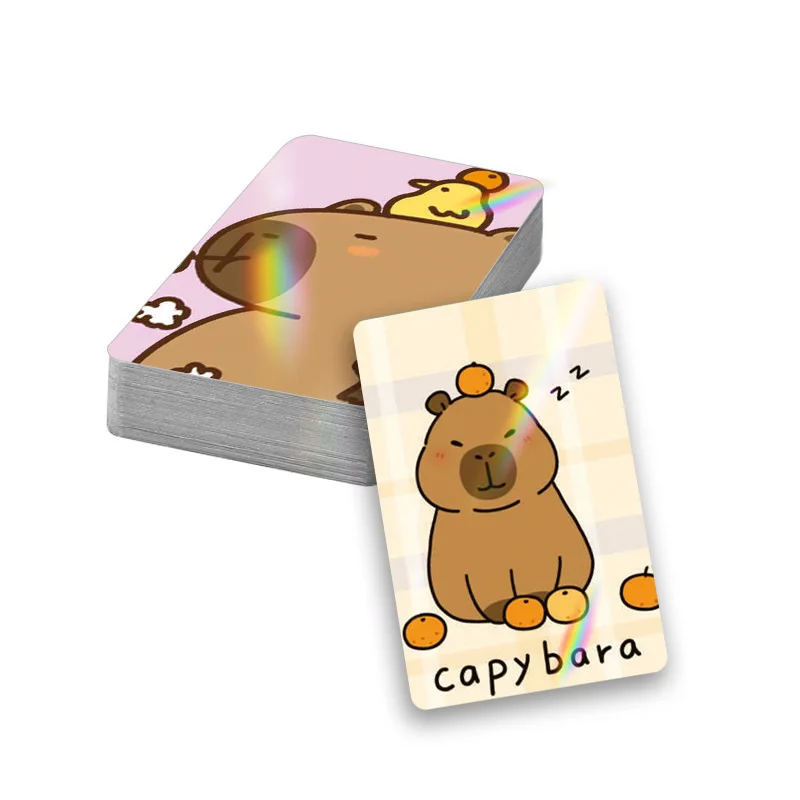 30pcs Cartoon Animal Capybara Double Sided Printing Card Cartoon Lomo Cards HD Photocard Kids Gift Collection Cards