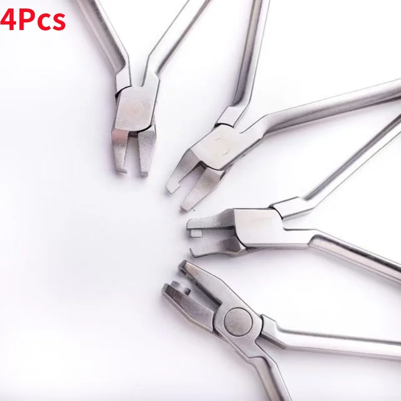 4Pcs Dental Thermal Forming Plier Punch Vertical Level Tear Drop Cutter Aligner Plier Dental Orthodontic Tools