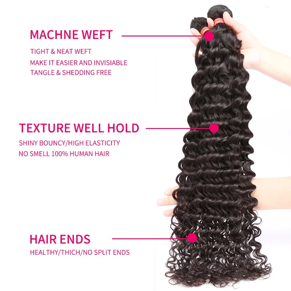 موسيلي حزم الشعر البشري المجعد 30 32 بوصة ريمي غير المجهزة الخام عذراء 100% شعر الإنسان موجة المياه ملحقات 3 4 5 صفقة حزم #4