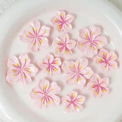 10/100PCS Flowers Cherry Rose Resin Accessories Patch Scrapbook DIY Resin Crafts handmade Hairpin Headrope Decoration Crafts