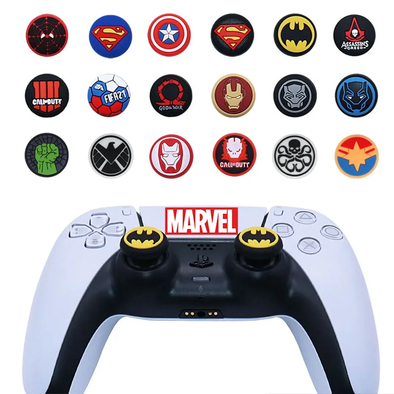 Marvel Spiderman Silicone Thumbstick Cap Capa, Game Controller Acessórios, Playstation, PS4, PS5, Xbox Series, Desenhos animados, 1,2 Pcs