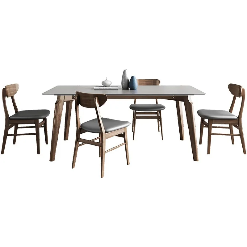 

Modern simple household small apartment rectangular solid wood Italian minimalist dining table