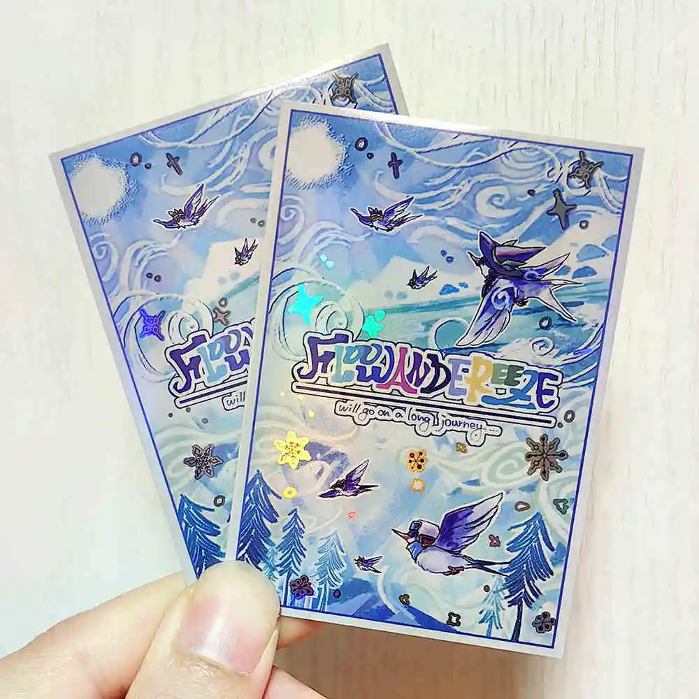 DIY 50 ชิ้น/เซ็ต 63X90Mm Yu-Gi-Oh! แขนการ์ด Floowandereeze Evil Twin สีแฟลชการ์ดป้องกันอะนิเมะการ์ดของขวัญของเล่น