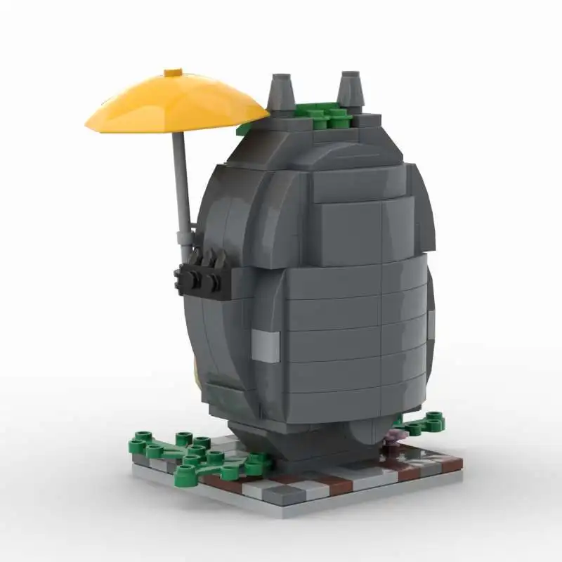 208pcs MOC Building Blocks Sky Castle Totoro Yellow Umbrella Model Educational Assembly Children's Toy Ornament