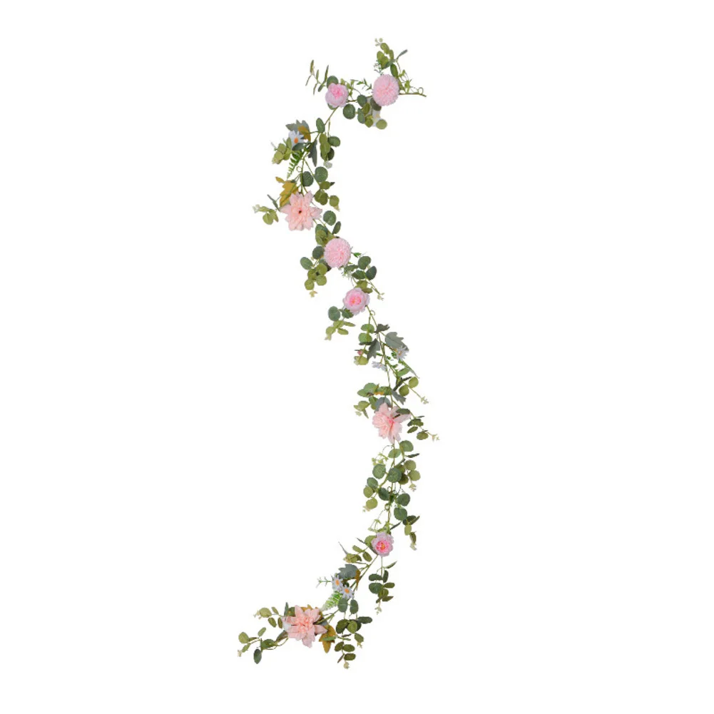 

Artificial Daisy and Eucalyptus Leaf Vine with Butterfly 6 2ft Home Decoration for Weddings and Special Events