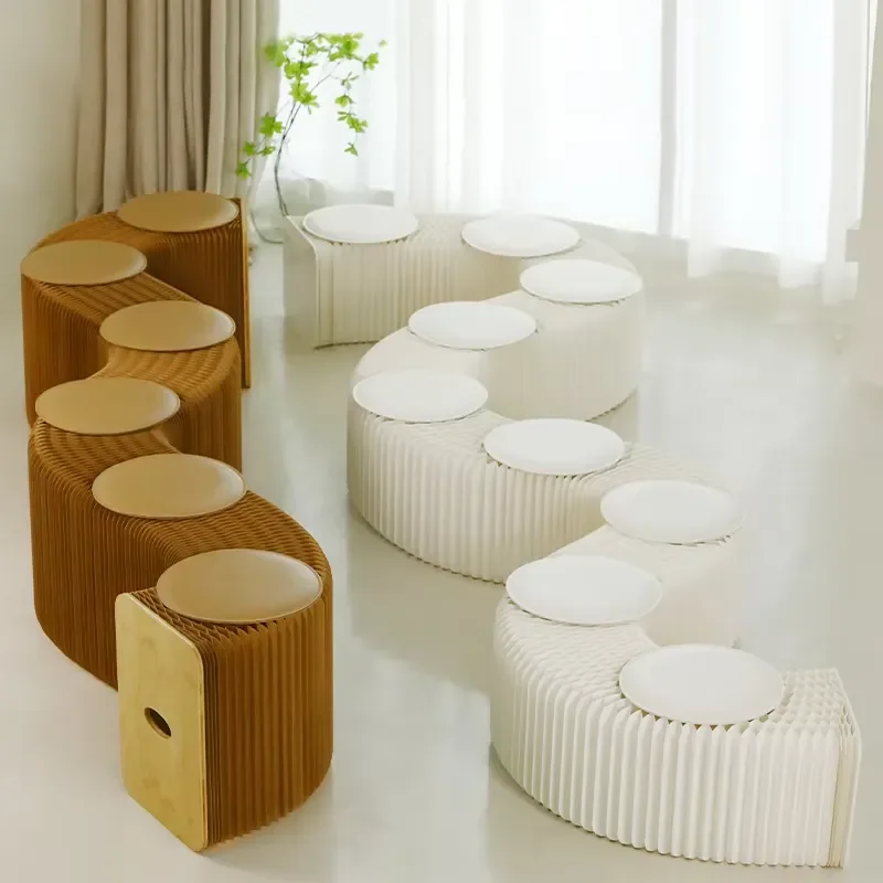 Wholesale Eco-friendly Honeycomb Foldable 6 Seat Bench 28cm-50cm Extendable Furniture for Home Living Room or Apartment