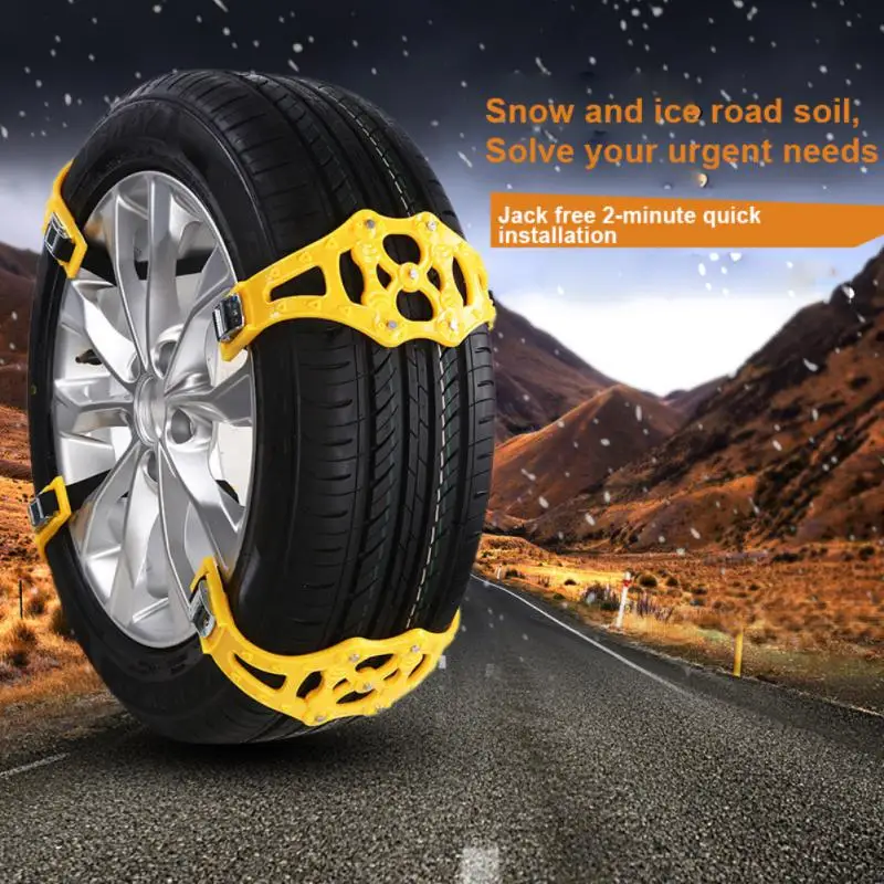 Auto Snow Tire Chains Mud Tyre Wheels Thick Anti-Skid Belt For Car/SUV/Truck Portable Easy To Mount Emergency Traction Car