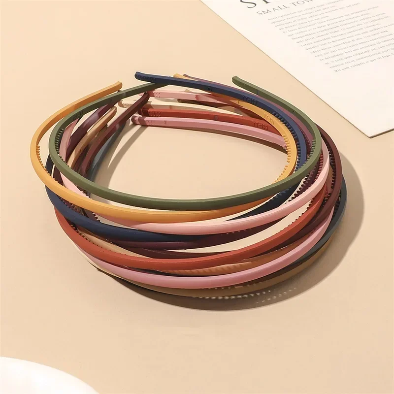 Mode Haarband Vrouwen Plastic Bezel Elegante Effen Kleur Dunne Rand Anti-Slip Haar Hoepel Hoofdbanden Meisjes Haaraccessoires