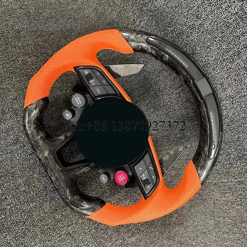 Wmwmnu Forged Carbon Fiber Gaming Steering Wheel with Tray and Horn Car Accessories for Q5 2015