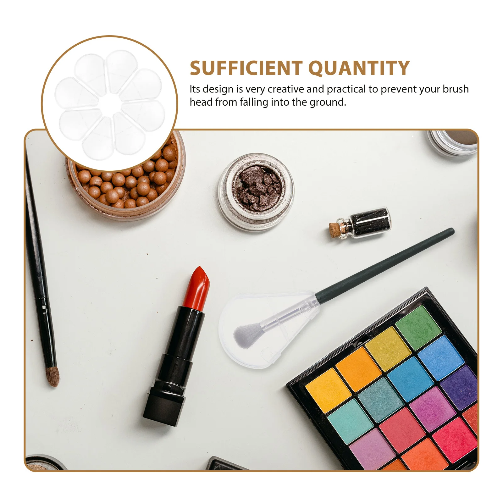 10 قطعة حافظة حماية فرشاة على شكل مروحة غطاء بلاستيكي شفاف للسفر مقاوم للغبار فرشاة للمكياج أغطية رأس تخزين الأدوات