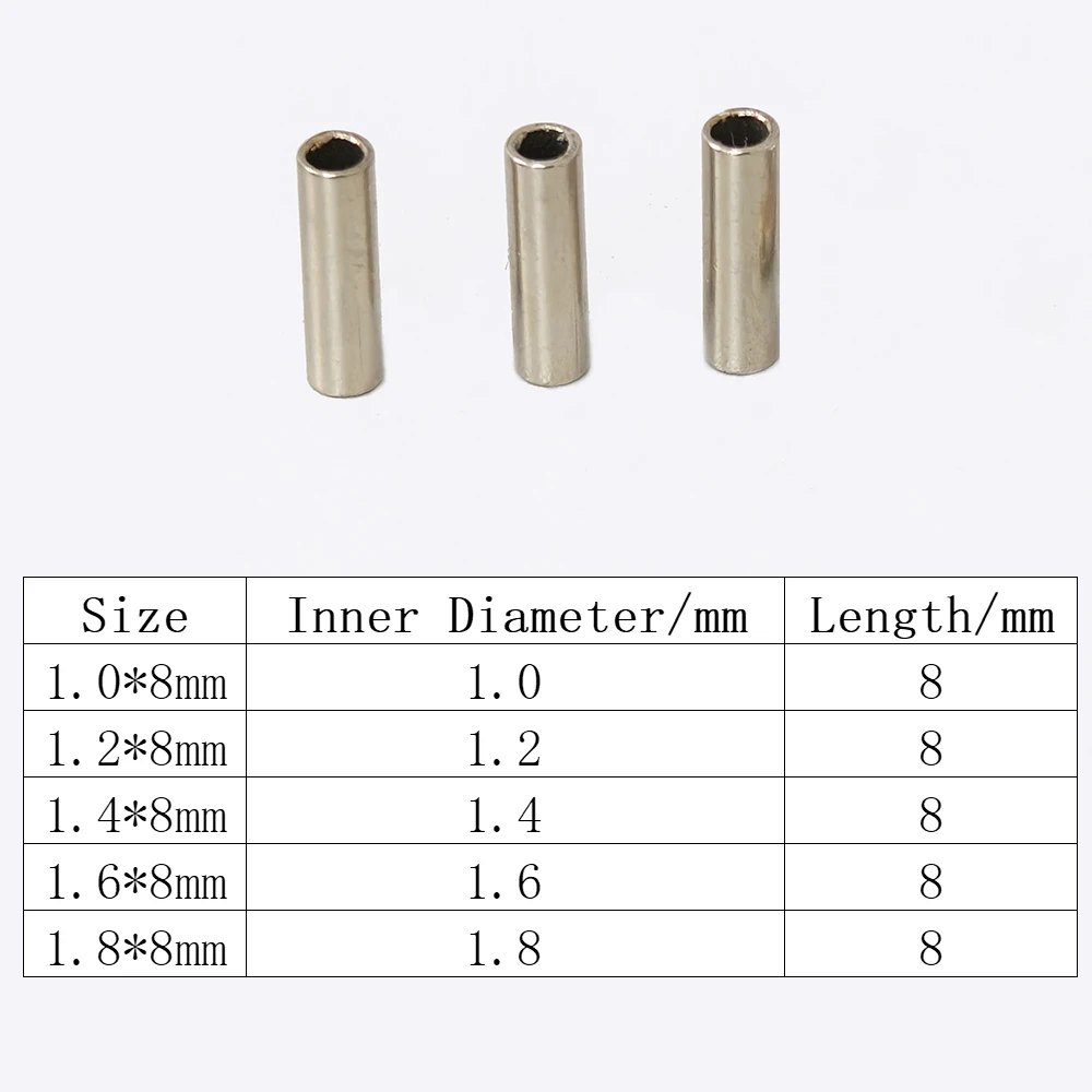 100pcs Fishing Line Connector Fixing Accessories Crimp Sleeve Copper Tube Wire Pipe Crimp Sleeves Carp Fishing Accessories Pesca