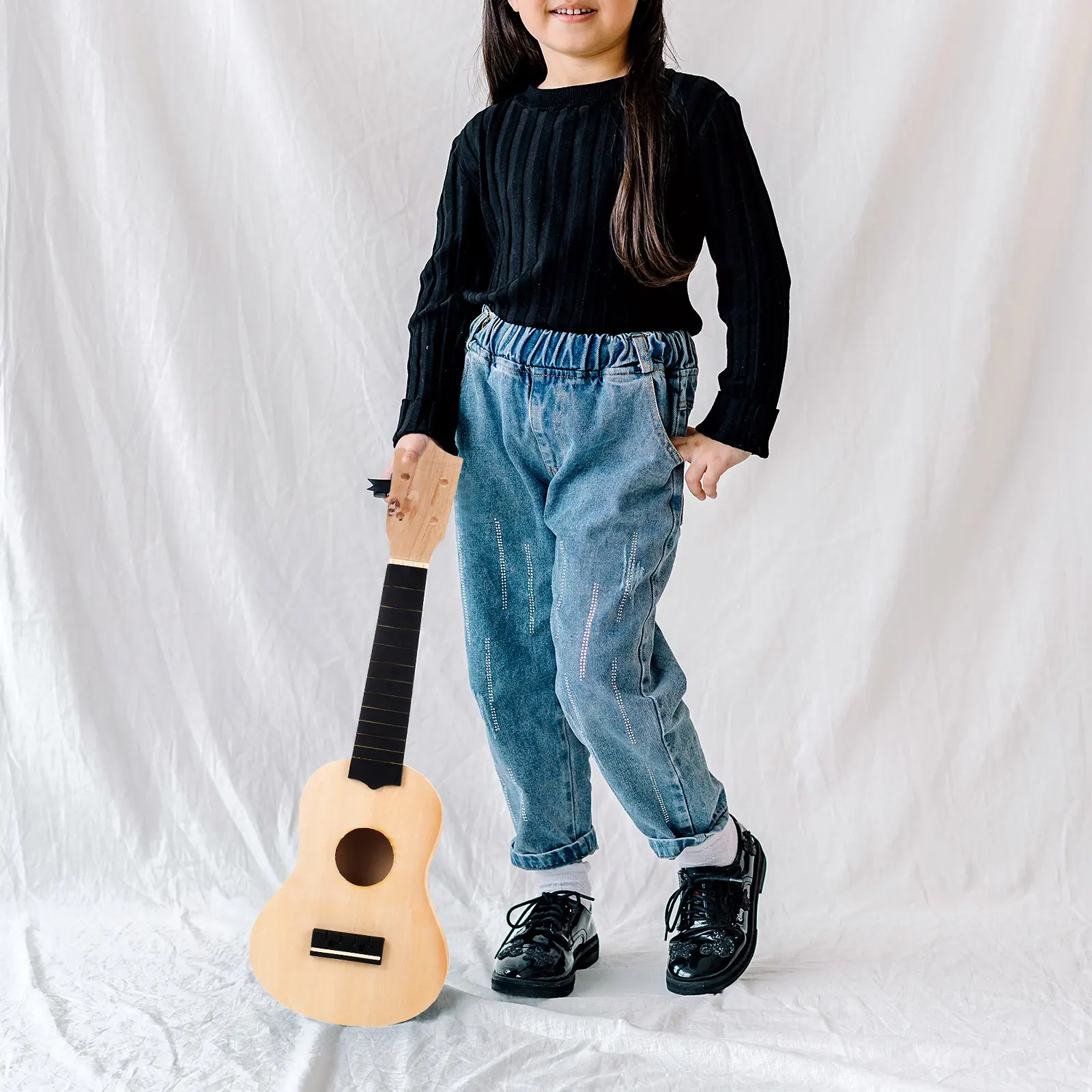 

1Set DIY Ukulele Kit Wooden Handmade Ukulele Blank Surface Easy Assemble for Kids Beginners Music Training Concert DIY Graffiti