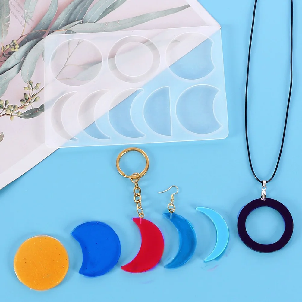 

2 шт., силиконовая форма с луной, креативная подвеска «сделай сам», форма для рукоделия ручной работы, инструменты для изготовления ювелирных изделий, хрустальные силиконовые формы, формы для подвесок «сделай сам»